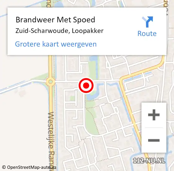 Locatie op kaart van de 112 melding: Brandweer Met Spoed Naar Zuid-Scharwoude, Loopakker op 1 januari 2025 01:22