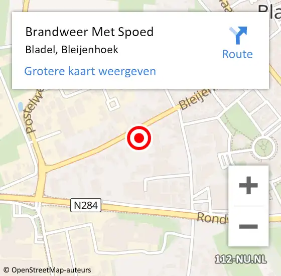 Locatie op kaart van de 112 melding: Brandweer Met Spoed Naar Bladel, Bleijenhoek op 1 januari 2025 01:23