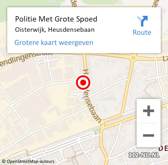 Locatie op kaart van de 112 melding: Politie Met Grote Spoed Naar Oisterwijk, Heusdensebaan op 1 januari 2025 01:24