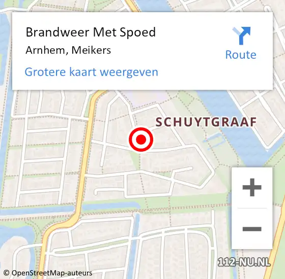 Locatie op kaart van de 112 melding: Brandweer Met Spoed Naar Arnhem, Meikers op 1 januari 2025 01:25