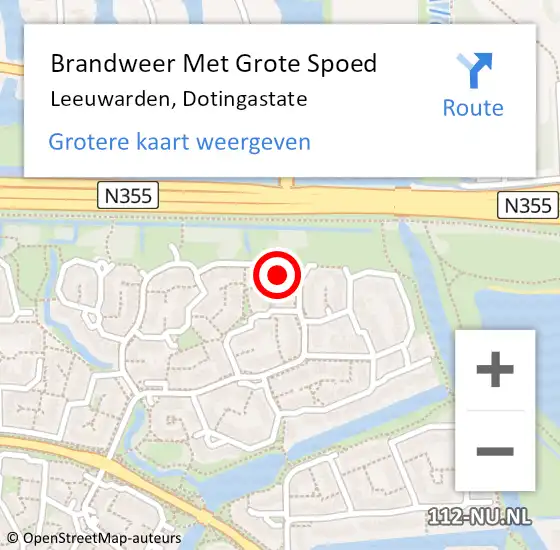 Locatie op kaart van de 112 melding: Brandweer Met Grote Spoed Naar Leeuwarden, Dotingastate op 1 januari 2025 01:33