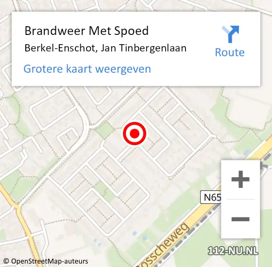 Locatie op kaart van de 112 melding: Brandweer Met Spoed Naar Berkel-Enschot, Jan Tinbergenlaan op 1 januari 2025 01:36