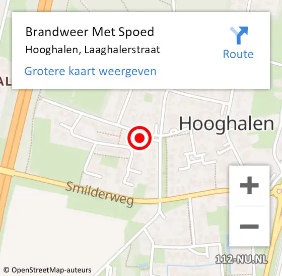 Locatie op kaart van de 112 melding: Brandweer Met Spoed Naar Hooghalen, Laaghalerstraat op 1 januari 2025 01:38