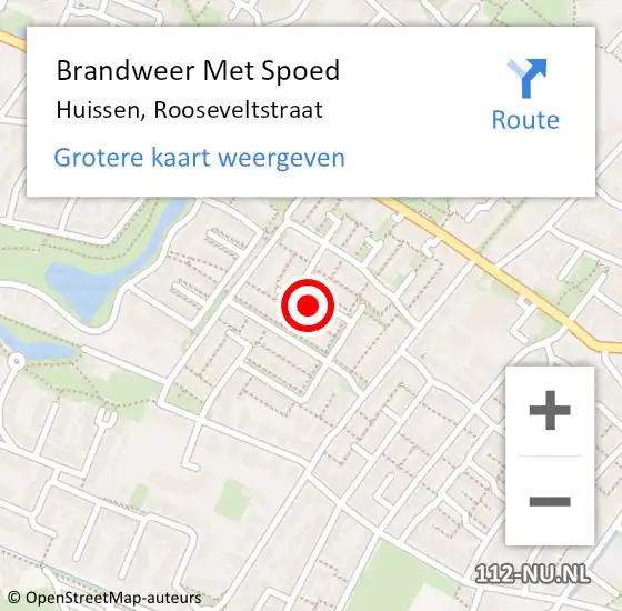 Locatie op kaart van de 112 melding: Brandweer Met Spoed Naar Huissen, Rooseveltstraat op 1 januari 2025 01:39