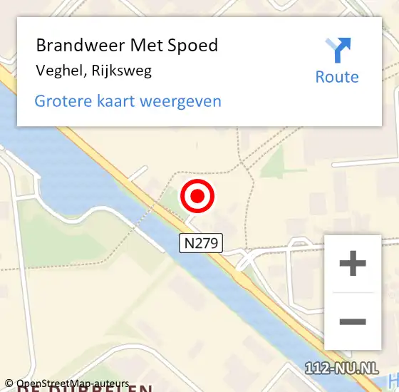 Locatie op kaart van de 112 melding: Brandweer Met Spoed Naar Veghel, Rijksweg op 1 januari 2025 01:40