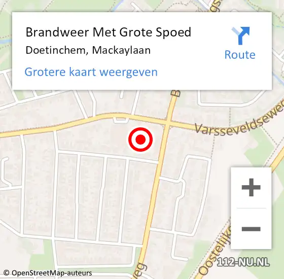 Locatie op kaart van de 112 melding: Brandweer Met Grote Spoed Naar Doetinchem, Mackaylaan op 1 januari 2025 01:43