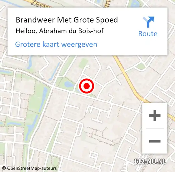 Locatie op kaart van de 112 melding: Brandweer Met Grote Spoed Naar Heiloo, Abraham du Bois-hof op 1 januari 2025 01:43