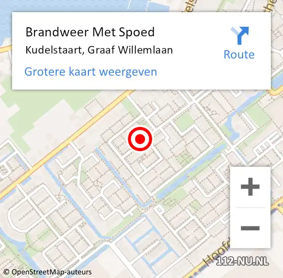 Locatie op kaart van de 112 melding: Brandweer Met Spoed Naar Kudelstaart, Graaf Willemlaan op 1 januari 2025 01:52