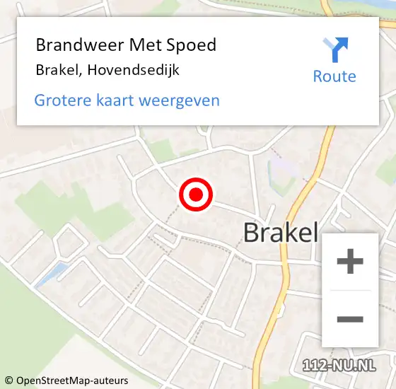 Locatie op kaart van de 112 melding: Brandweer Met Spoed Naar Brakel, Hovendsedijk op 1 januari 2025 01:54