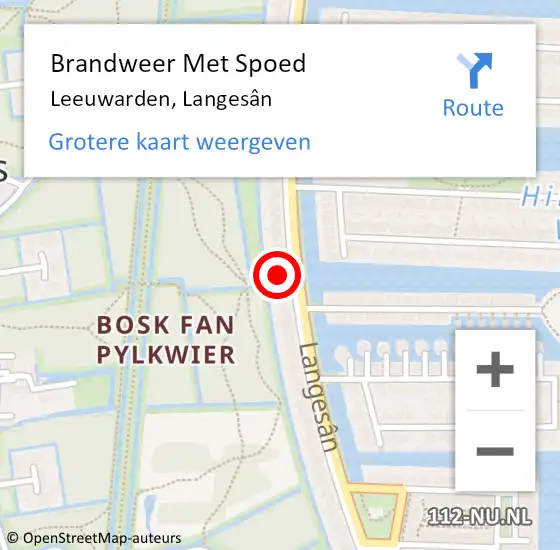 Locatie op kaart van de 112 melding: Brandweer Met Spoed Naar Leeuwarden, Langesân op 1 januari 2025 01:58