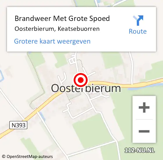 Locatie op kaart van de 112 melding: Brandweer Met Grote Spoed Naar Oosterbierum, Keatsebuorren op 1 januari 2025 02:05