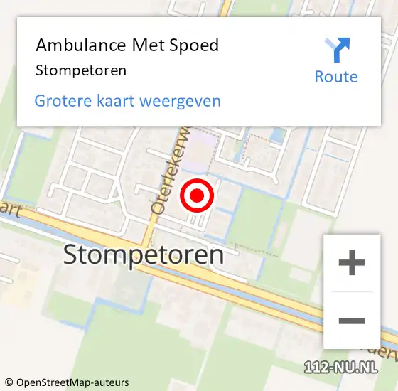 Locatie op kaart van de 112 melding: Ambulance Met Spoed Naar Stompetoren op 1 november 2014 11:35