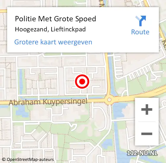 Locatie op kaart van de 112 melding: Politie Met Grote Spoed Naar Hoogezand, Lieftinckpad op 1 januari 2025 02:07