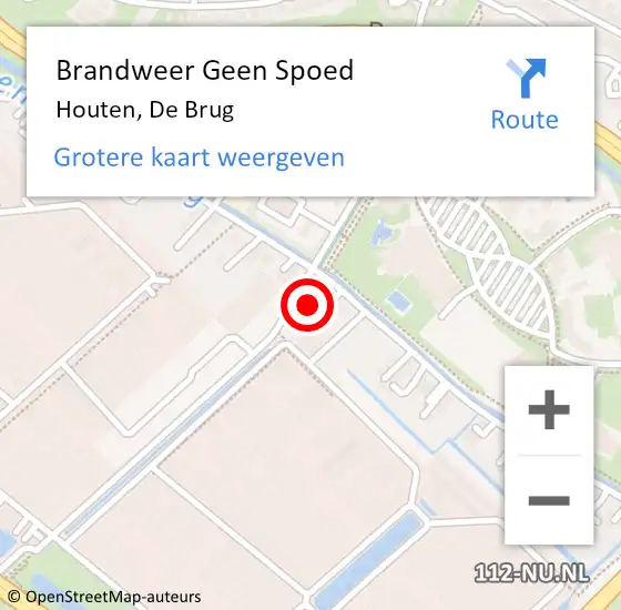 Locatie op kaart van de 112 melding: Brandweer Geen Spoed Naar Houten, De Brug op 1 januari 2025 02:19