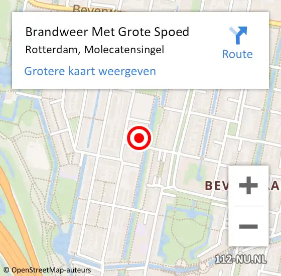 Locatie op kaart van de 112 melding: Brandweer Met Grote Spoed Naar Rotterdam, Molecatensingel op 1 januari 2025 02:22