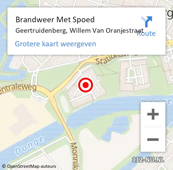 Locatie op kaart van de 112 melding: Brandweer Met Spoed Naar Geertruidenberg, Willem Van Oranjestraat op 1 november 2014 11:43