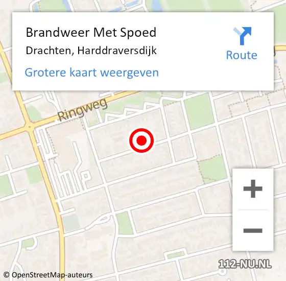 Locatie op kaart van de 112 melding: Brandweer Met Spoed Naar Drachten, Harddraversdijk op 1 januari 2025 02:38