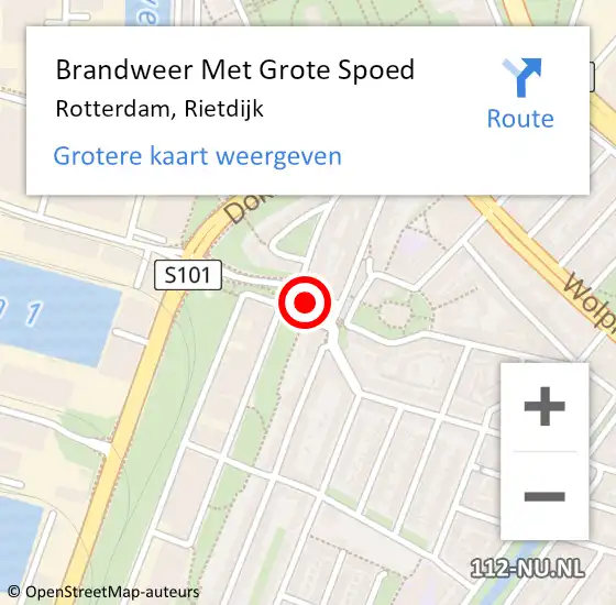 Locatie op kaart van de 112 melding: Brandweer Met Grote Spoed Naar Rotterdam, Rietdijk op 1 januari 2025 02:39