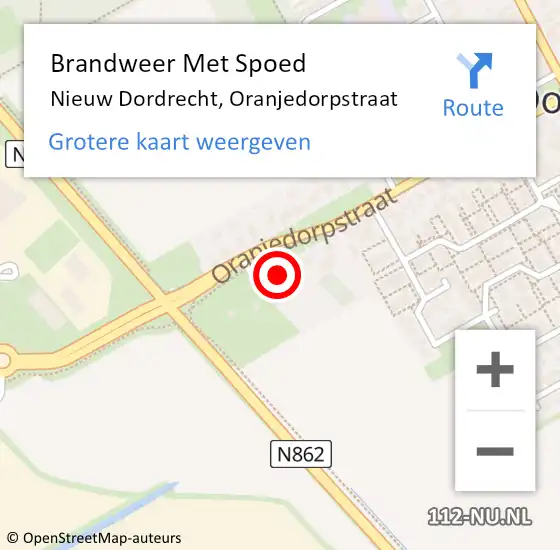 Locatie op kaart van de 112 melding: Brandweer Met Spoed Naar Nieuw Dordrecht, Oranjedorpstraat op 1 januari 2025 02:45