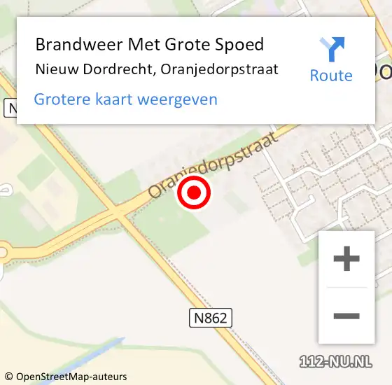 Locatie op kaart van de 112 melding: Brandweer Met Grote Spoed Naar Nieuw Dordrecht, Oranjedorpstraat op 1 januari 2025 02:47