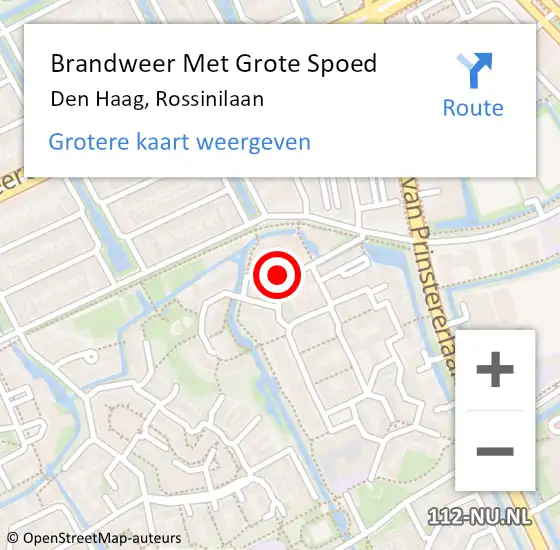 Locatie op kaart van de 112 melding: Brandweer Met Grote Spoed Naar Den Haag, Rossinilaan op 1 januari 2025 02:57