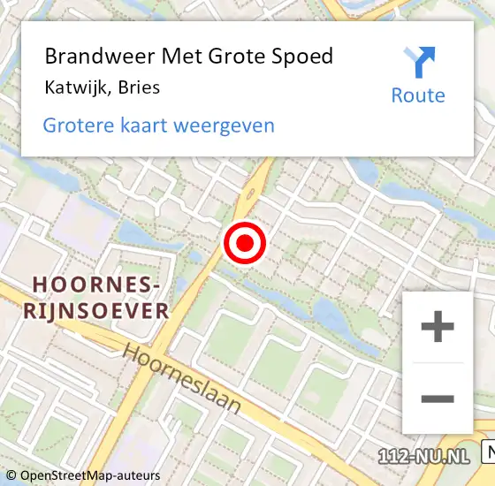 Locatie op kaart van de 112 melding: Brandweer Met Grote Spoed Naar Katwijk, Bries op 1 januari 2025 03:01