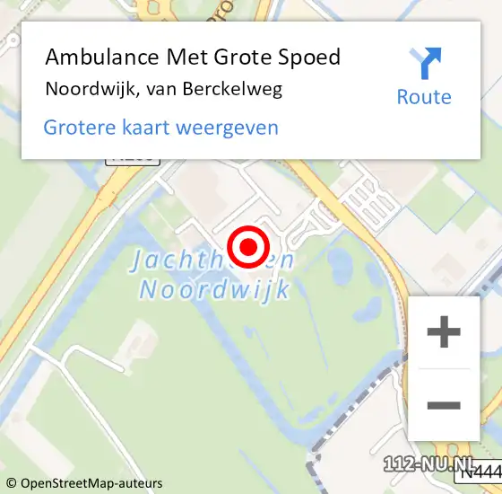 Locatie op kaart van de 112 melding: Ambulance Met Grote Spoed Naar Noordwijk, van Berckelweg op 1 januari 2025 03:02