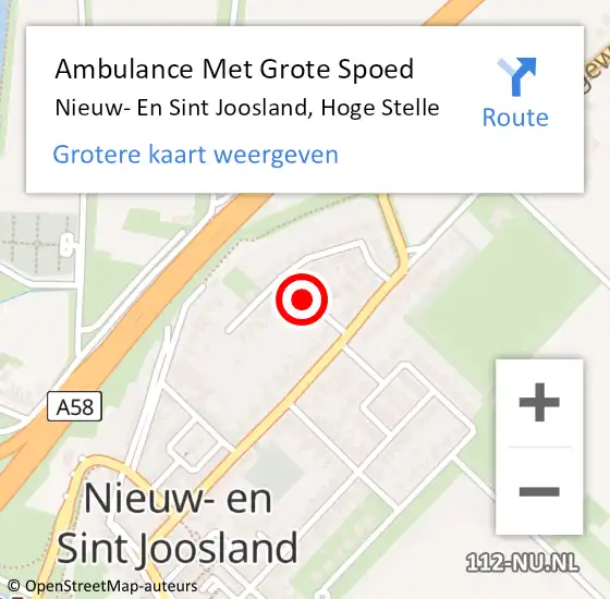 Locatie op kaart van de 112 melding: Ambulance Met Grote Spoed Naar Nieuw- En Sint Joosland, Hoge Stelle op 1 november 2014 11:48