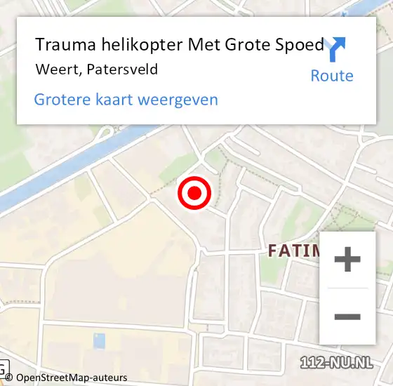 Locatie op kaart van de 112 melding: Trauma helikopter Met Grote Spoed Naar Weert, Patersveld op 1 januari 2025 03:09