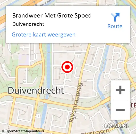 Locatie op kaart van de 112 melding: Brandweer Met Grote Spoed Naar Duivendrecht op 1 januari 2025 03:36