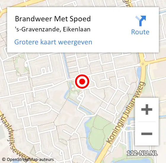 Locatie op kaart van de 112 melding: Brandweer Met Spoed Naar 's-Gravenzande, Eikenlaan op 1 januari 2025 03:42