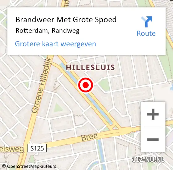 Locatie op kaart van de 112 melding: Brandweer Met Grote Spoed Naar Rotterdam, Randweg op 1 januari 2025 04:02