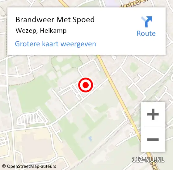 Locatie op kaart van de 112 melding: Brandweer Met Spoed Naar Wezep, Heikamp op 1 januari 2025 04:09