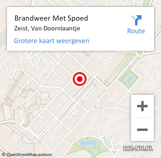 Locatie op kaart van de 112 melding: Brandweer Met Spoed Naar Zeist, Van Doornlaantje op 1 januari 2025 04:37