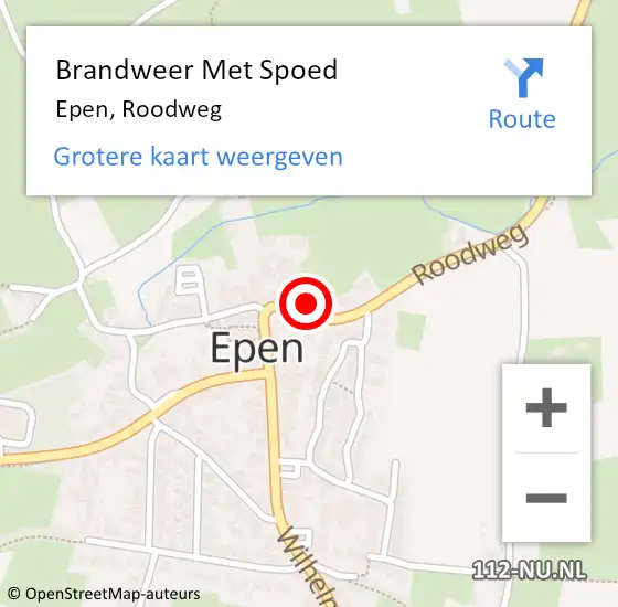 Locatie op kaart van de 112 melding: Brandweer Met Spoed Naar Epen, Roodweg op 1 januari 2025 04:47