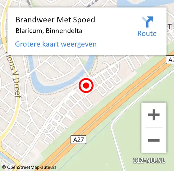 Locatie op kaart van de 112 melding: Brandweer Met Spoed Naar Blaricum, Binnendelta op 1 januari 2025 04:48