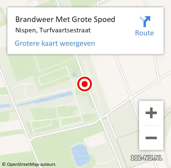 Locatie op kaart van de 112 melding: Brandweer Met Grote Spoed Naar Nispen, Turfvaartsestraat op 1 januari 2025 05:00