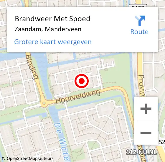 Locatie op kaart van de 112 melding: Brandweer Met Spoed Naar Zaandam, Manderveen op 1 januari 2025 05:13