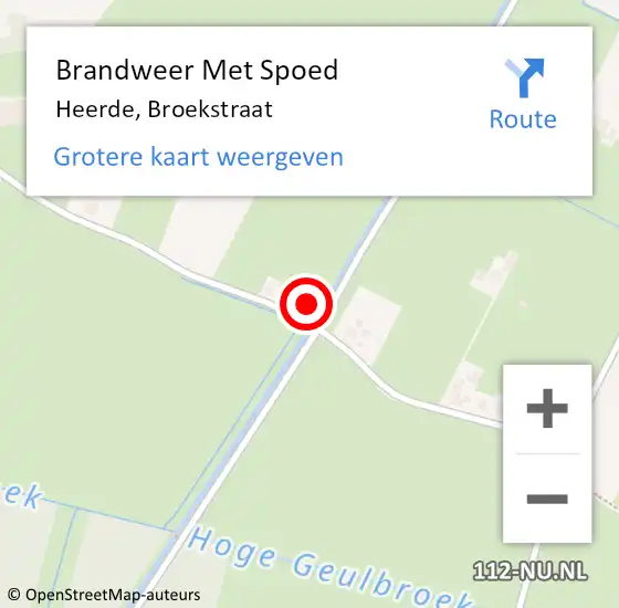 Locatie op kaart van de 112 melding: Brandweer Met Spoed Naar Heerde, Broekstraat op 1 januari 2025 05:57