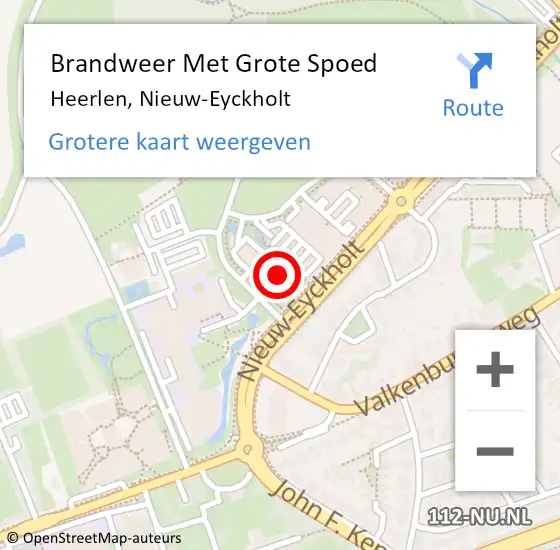 Locatie op kaart van de 112 melding: Brandweer Met Grote Spoed Naar Heerlen, Nieuw-Eyckholt op 1 januari 2025 06:07