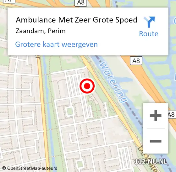 Locatie op kaart van de 112 melding: Ambulance Met Zeer Grote Spoed Naar Zaandam, Perim op 1 januari 2025 07:11