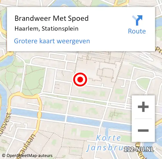 Locatie op kaart van de 112 melding: Brandweer Met Spoed Naar Haarlem, Stationsplein op 1 januari 2025 07:15