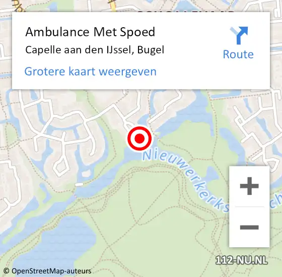 Locatie op kaart van de 112 melding: Ambulance Met Spoed Naar Capelle aan den IJssel, Bugel op 1 januari 2025 07:42