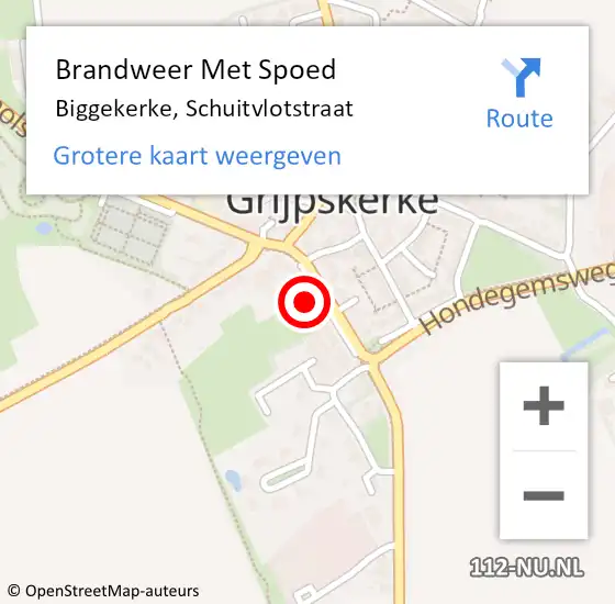 Locatie op kaart van de 112 melding: Brandweer Met Spoed Naar Biggekerke, Schuitvlotstraat op 1 januari 2025 07:59