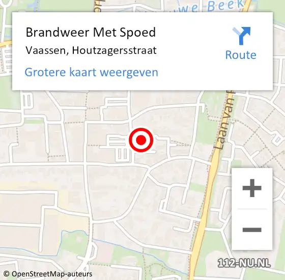 Locatie op kaart van de 112 melding: Brandweer Met Spoed Naar Vaassen, Houtzagersstraat op 1 januari 2025 08:11