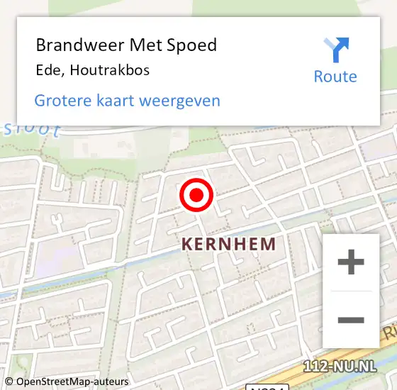 Locatie op kaart van de 112 melding: Brandweer Met Spoed Naar Ede, Houtrakbos op 1 januari 2025 08:39