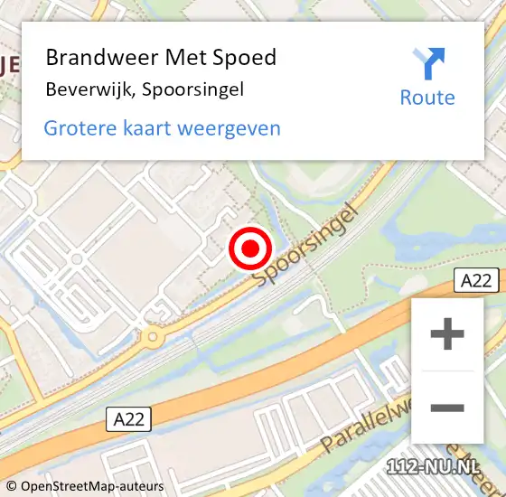 Locatie op kaart van de 112 melding: Brandweer Met Spoed Naar Beverwijk, Spoorsingel op 1 januari 2025 09:01