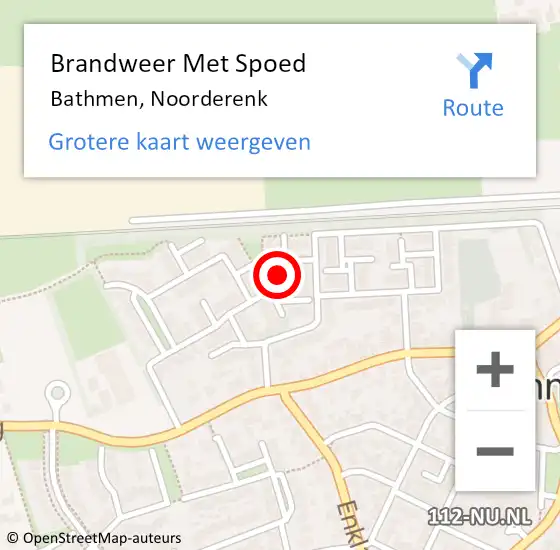 Locatie op kaart van de 112 melding: Brandweer Met Spoed Naar Bathmen, Noorderenk op 1 januari 2025 09:34