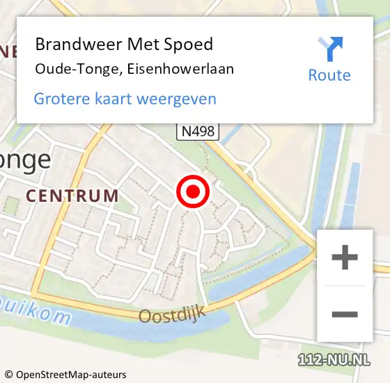 Locatie op kaart van de 112 melding: Brandweer Met Spoed Naar Oude-Tonge, Eisenhowerlaan op 1 januari 2025 09:41