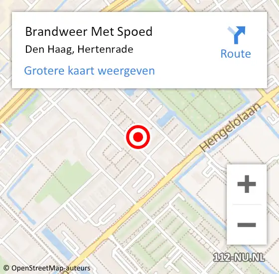 Locatie op kaart van de 112 melding: Brandweer Met Spoed Naar Den Haag, Hertenrade op 1 januari 2025 09:48